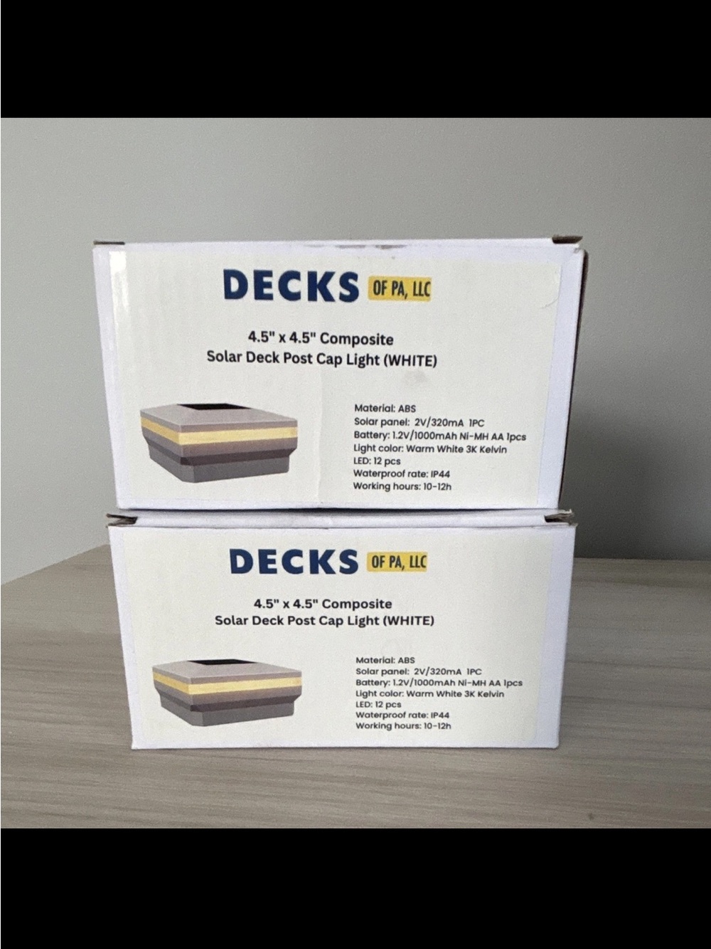 DECKS OF PA 4.5" x 4.5" Solar Deck Post Cap Light - White